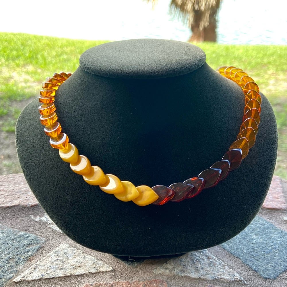 Genuine baltic amber choker boho necklace - Picture 2 of 12